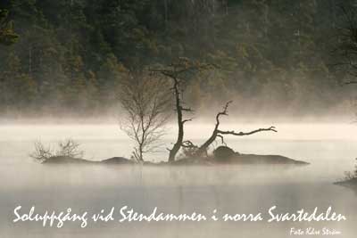 Soluppgång vid Stendammen i Norra Svartedalen